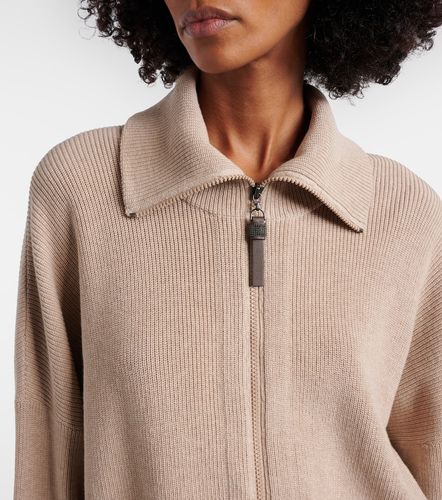 Knitted cotton blouson jacket - Brunello Cucinelli - Modalova