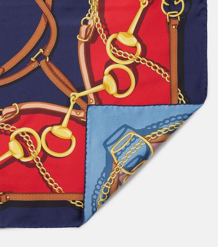 Pañuelo de sarga de seda estampada reversible - Gucci - Modalova