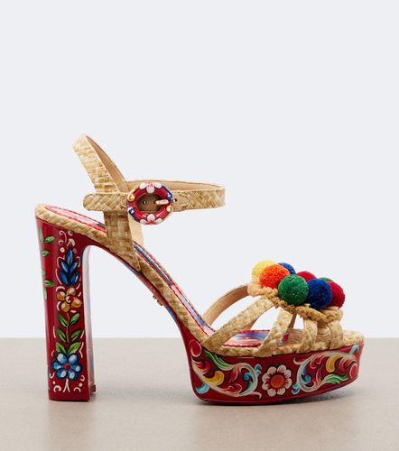 Printed woven platform sandals - Dolce&Gabbana - Modalova