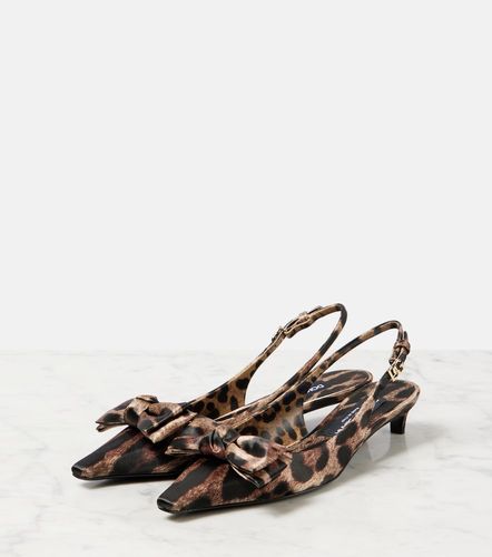 Leo 30 printed satin slingback pumps - Dolce&Gabbana - Modalova