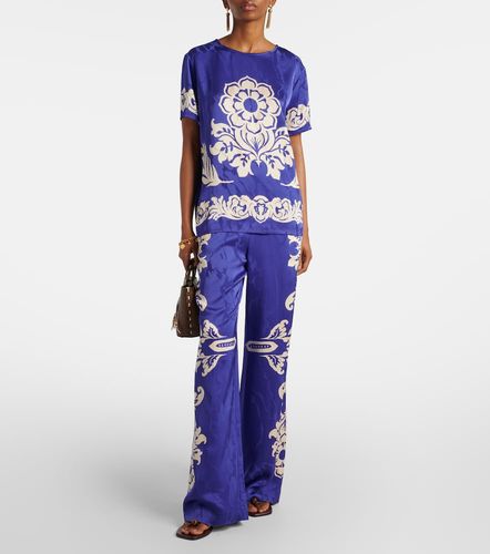 Top in satin con stampa floreale - Etro - Modalova