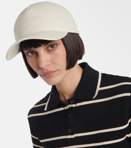 Gorra de pana bordada con logo - Saint Laurent - Modalova