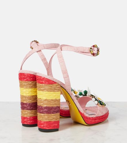 Taormina 135 embellished raffia sandals - Dolce&Gabbana - Modalova