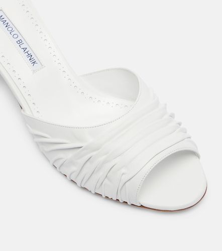 Piruabar 50 ruched leather mules - Manolo Blahnik - Modalova