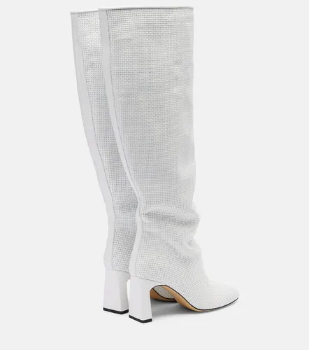 Roberta woven leather knee-high boots - Souliers Martinez - Modalova