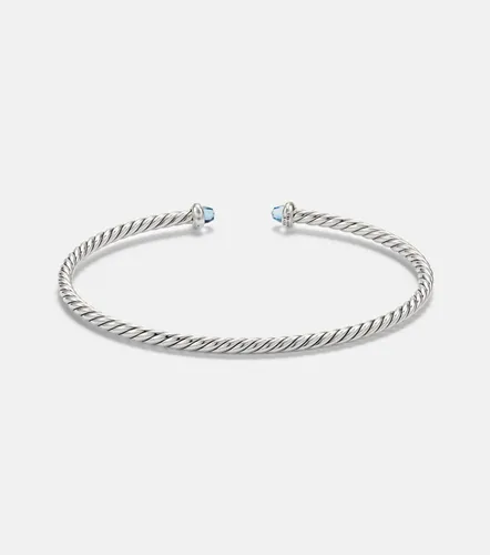 Micro Cable FlexÂ® sterling and 14kt gold cuff bracelet with topaz - David Yurman - Modalova