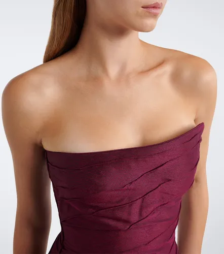 Vestido bustier de tafetán drapeado - Marmar Halim - Modalova