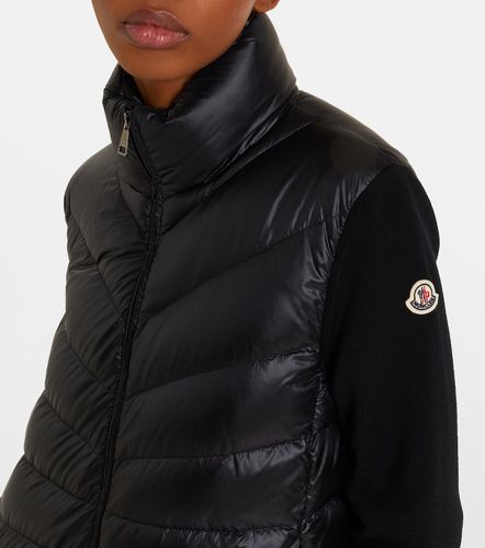 Tricot down-paneled virgin wool cardigan - Moncler - Modalova