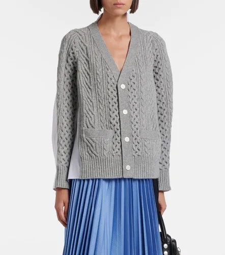 Cardigan aus Wolle und Popeline - Sacai - Modalova