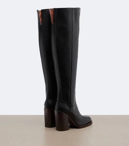 Leather over-the-knee boots - Dries Van Noten - Modalova