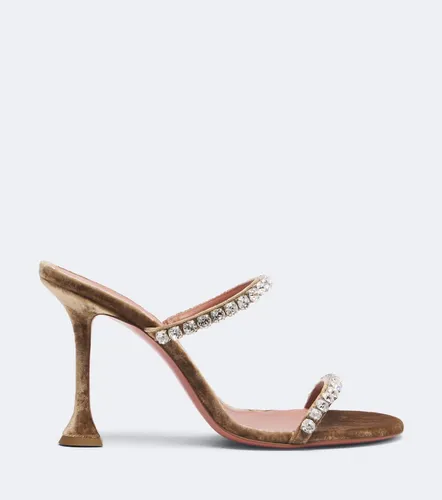 Gigi embellished velvet mules - Amina Muaddi - Modalova