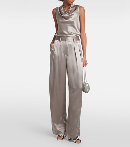 Luisa pleated high-rise satin pants - Staud - Modalova