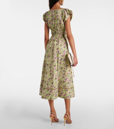 Abito midi in cotone con stampa floreale - Tory Burch - Modalova