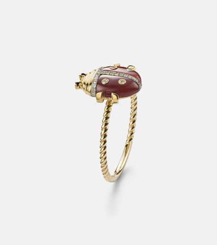 Yvonne Léon Anillo Coccinelle Mini de oro de 9 ct con piedras - Yvonne Leon - Modalova