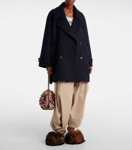 Belted double-breasted wool coat - Loewe - Modalova
