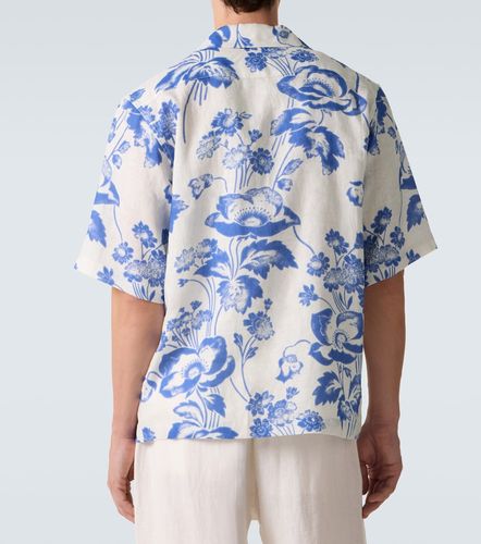 Camisa bowling de lino floral - Commas - Modalova