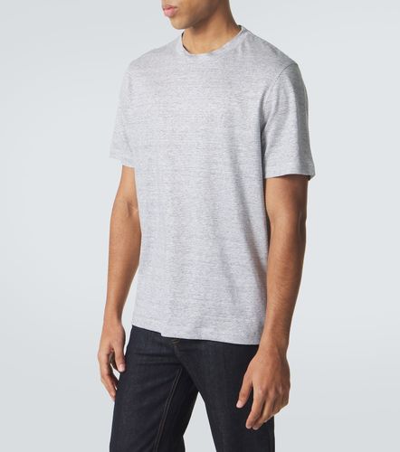 T-shirt in lino e cotone a righe - Brioni - Modalova
