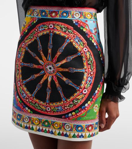 Minifalda de algodón estampada - Dolce&Gabbana - Modalova