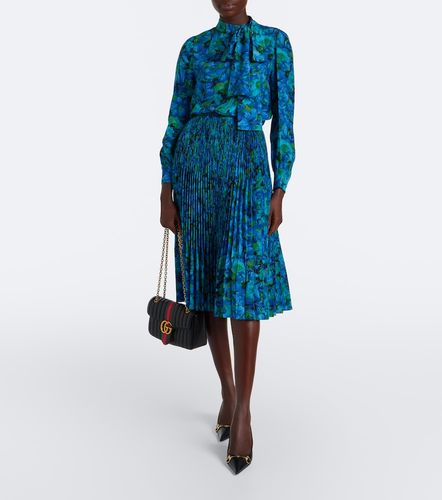 Gonna midi in seta crêpe de chine - Gucci - Modalova