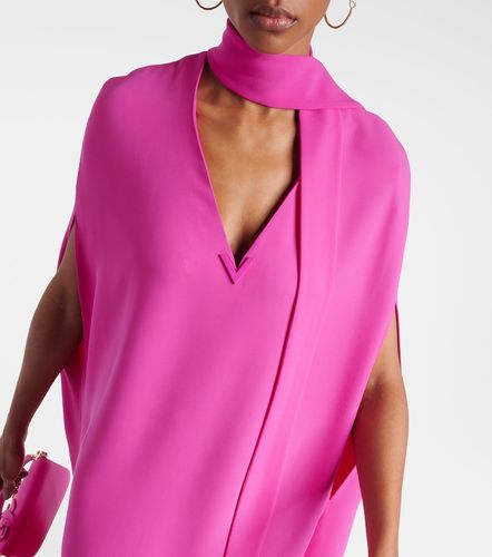 Vestido largo VGold de seda con capa - Valentino Garavani - Modalova