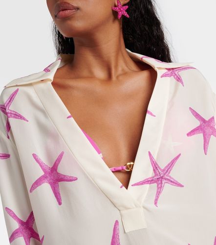 Camicia in seta con stampa - Valentino - Modalova