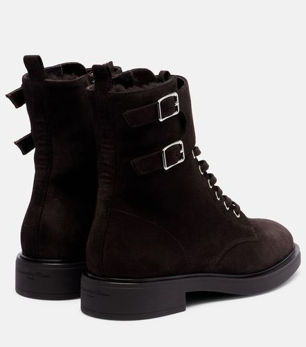 Shearling-lined suede combat boots - Gianvito Rossi - Modalova