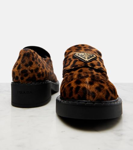 Mocasines Chocolate de pelo de becerro - Prada - Modalova