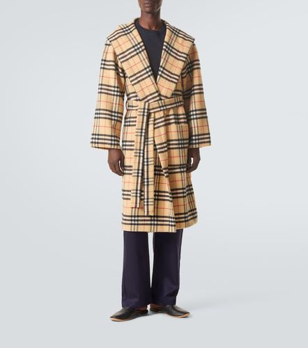 Bata de lana y cachemir con Check - Burberry - Modalova