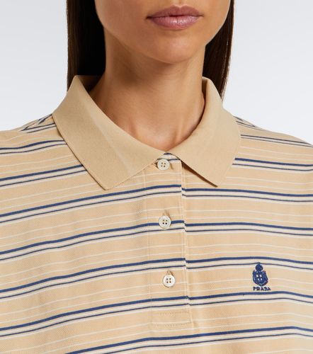 Polo de piqué de algodón a rayas con logo - Prada - Modalova