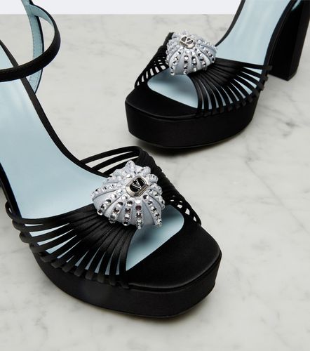 Cour Royal embellished satin platform sandals - Valentino Garavani - Modalova