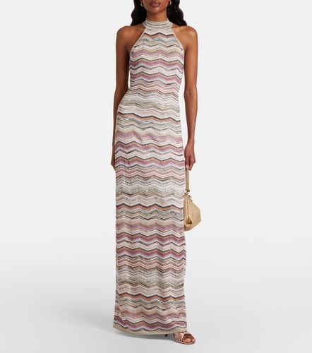 Zigzag halterneck sequined lame maxi dress - Missoni - Modalova