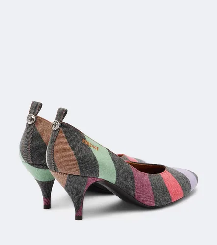 Versace Pumps Tina in denim a righe - Versace - Modalova