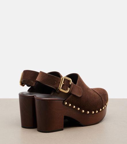 Chloé Zuecos con plataforma Jeannette de ante - Chloe - Modalova