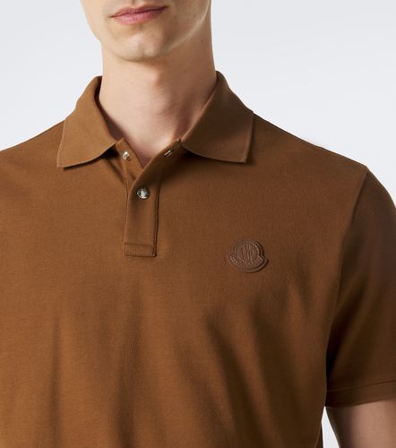 Polo de piqué de algodón con piel - Moncler - Modalova