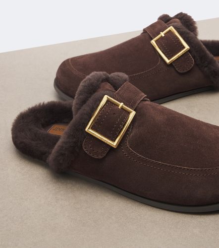 Biker shearling-lined suede mules - Jimmy Choo - Modalova
