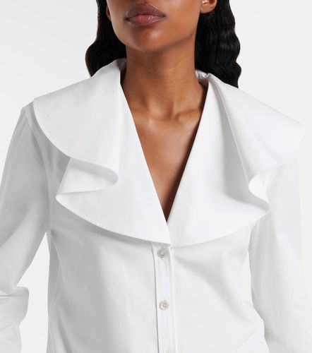 Camisa de popelín de algodón drapeada - McQueen - Modalova