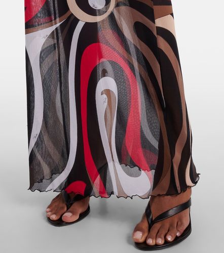 Abito lungo in jersey con stampa e tulle - Pucci - Modalova