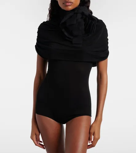 Floral-applique caped bodysuit - Magda Butrym - Modalova