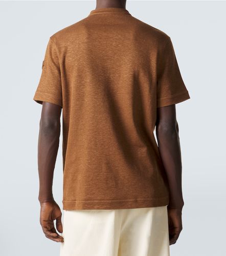 Moncler Polo in misto cotone e lino - Moncler - Modalova