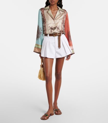 The Structural pleated denim shorts - Frame - Modalova