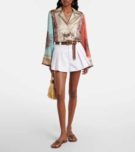 The Structural pleated denim shorts - Frame - Modalova