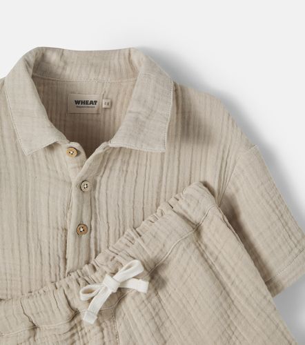 Set de polo y shorts de gasa de algodón - Wheat - Modalova