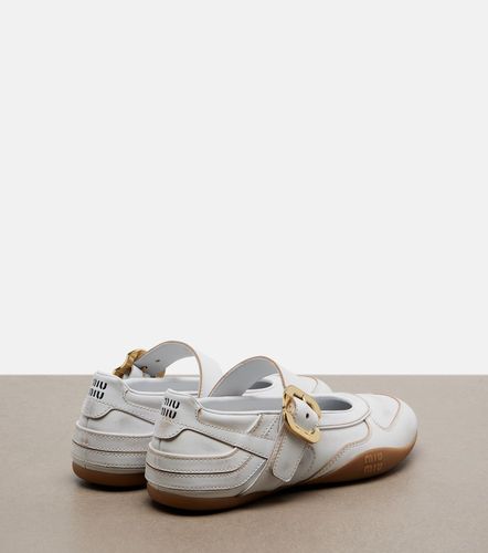 Gymnasium leather ballet flats - Miu Miu - Modalova