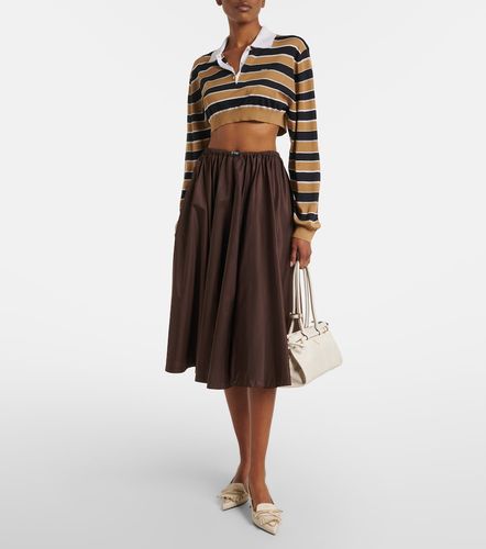 Prada Polo cropped de seda a rayas - Prada - Modalova