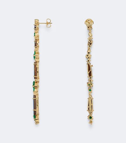 Kt gold drop earrings with gemstones - Suzanne Kalan - Modalova