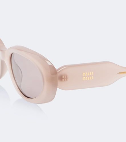 Occhiali da sole ovali Signature - Miu Miu - Modalova