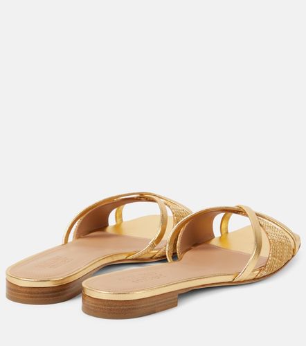 Penn raffia and metallic leather sandals - Malone Souliers - Modalova