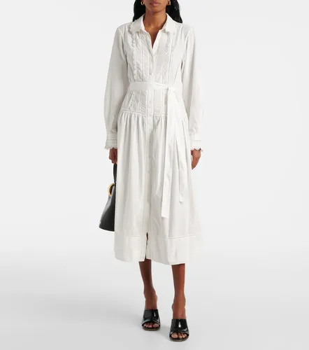 Vestido midi de algodón con cinturón - Ulla Johnson - Modalova