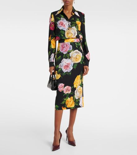Falda en charmeuse de mezcla de seda - Dolce&Gabbana - Modalova