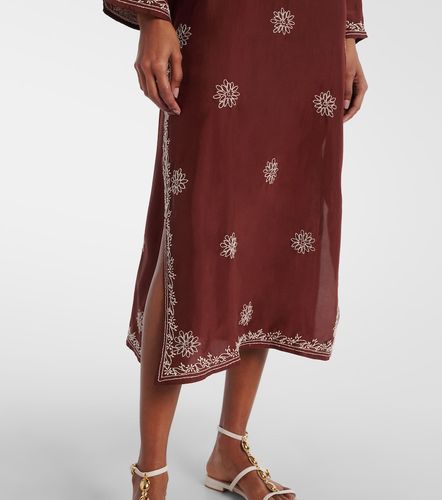 Floral embroidered silk tunic - Juliet Dunn - Modalova